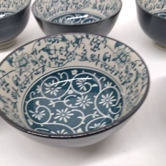 Cheng's Porcelain Footed 5 3/4"D X 2 1/2"H Rice Bowls Set of 6 VGC - Picture 4 of 9